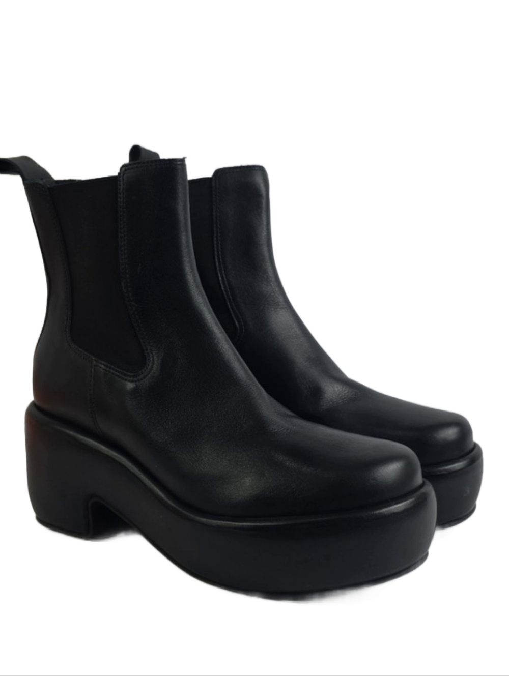 Everlane The Puffa Black Leather Platform Women's Boots